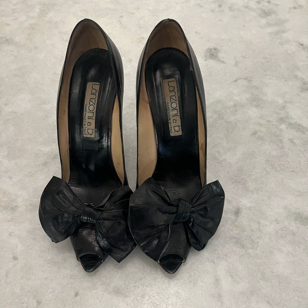Haute Couture Vintage Lanzoni B shoes Made in Itlay - Picture 1 of 10